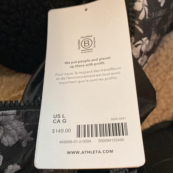 NWT Athleta Sherpa black L cozy snap - Picture 5 of 6